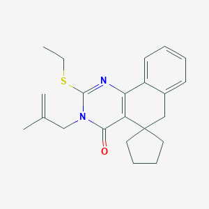 molecular formula C22H26N2OS B471440 2-ethylsulfanyl-3-(2-methylprop-2-enyl)spiro[6H-benzo[h]quinazoline-5,1'-cyclopentane]-4-one CAS No. 353762-12-6