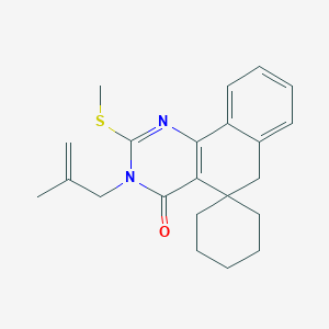 molecular formula C22H26N2OS B471441 3-(2-methylprop-2-enyl)-2-methylsulfanylspiro[6H-benzo[h]quinazoline-5,1'-cyclohexane]-4-one CAS No. 353762-13-7