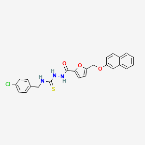 molecular formula C24H20ClN3O3S B4714415 N-(4-chlorobenzyl)-2-{5-[(2-naphthyloxy)methyl]-2-furoyl}hydrazinecarbothioamide 