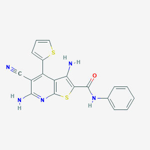 molecular formula C19H13N5OS2 B471442 3,6-diamino-5-cyano-N-phenyl-4-(2-thienyl)thieno[2,3-b]pyridine-2-carboxamide CAS No. 370071-67-3