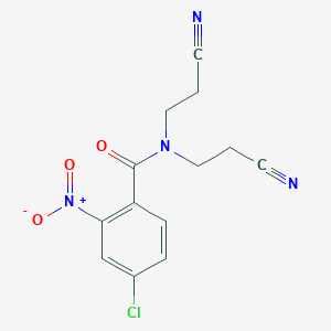 molecular formula C13H11ClN4O3 B4714428 4-chloro-N,N-bis(2-cyanoethyl)-2-nitrobenzamide 