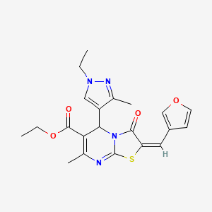 ethyl 5-(1-ethyl-3-methyl-1H-pyrazol-4-yl)-2-(3-furylmethylene)-7-methyl-3-oxo-2,3-dihydro-5H-[1,3]thiazolo[3,2-a]pyrimidine-6-carboxylate