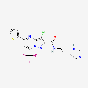 3-chloro-N-[2-(1H-imidazol-4-yl)ethyl]-5-(2-thienyl)-7-(trifluoromethyl)pyrazolo[1,5-a]pyrimidine-2-carboxamide