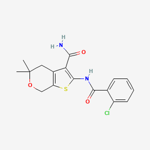 2-[(2-chlorobenzoyl)amino]-5,5-dimethyl-4,7-dihydro-5H-thieno[2,3-c]pyran-3-carboxamide