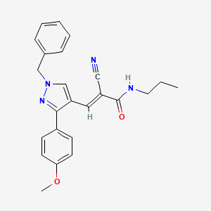 molecular formula C24H24N4O2 B4714467 3-[1-benzyl-3-(4-methoxyphenyl)-1H-pyrazol-4-yl]-2-cyano-N-propylacrylamide 