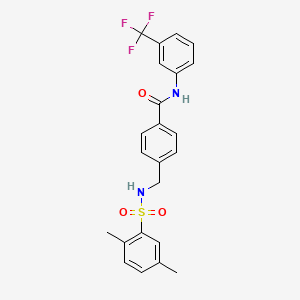 4-({[(2,5-dimethylphenyl)sulfonyl]amino}methyl)-N-[3-(trifluoromethyl)phenyl]benzamide