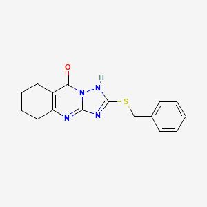 molecular formula C16H16N4OS B4714502 2-(benzylthio)-5,6,7,8-tetrahydro[1,2,4]triazolo[5,1-b]quinazolin-9(4H)-one 