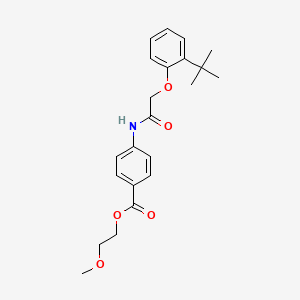 molecular formula C22H27NO5 B4714517 2-methoxyethyl 4-{[(2-tert-butylphenoxy)acetyl]amino}benzoate 