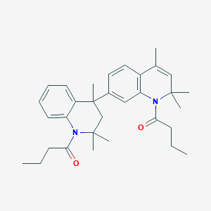 molecular formula C32H42N2O2 B471452 1-[4-(1-butanoyl-2,2,4-trimethylquinolin-7-yl)-2,2,4-trimethyl-3H-quinolin-1-yl]butan-1-one CAS No. 332074-54-1