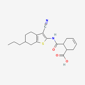 molecular formula C20H24N2O3S B4714522 6-{[(3-cyano-6-propyl-4,5,6,7-tetrahydro-1-benzothien-2-yl)amino]carbonyl}-3-cyclohexene-1-carboxylic acid 