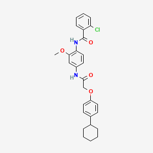 2-chloro-N-(4-{[(4-cyclohexylphenoxy)acetyl]amino}-2-methoxyphenyl)benzamide