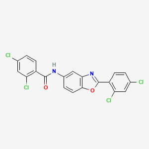 molecular formula C20H10Cl4N2O2 B4714570 2,4-dichloro-N-[2-(2,4-dichlorophenyl)-1,3-benzoxazol-5-yl]benzamide 