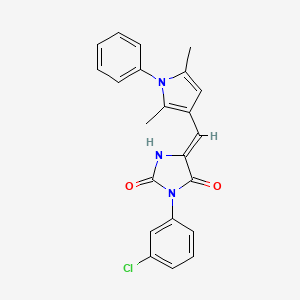 3-(3-chlorophenyl)-5-[(2,5-dimethyl-1-phenyl-1H-pyrrol-3-yl)methylene]-2,4-imidazolidinedione