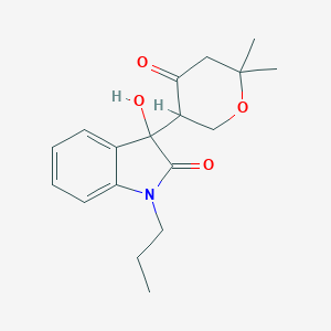 molecular formula C18H23NO4 B471459 3-(6,6-dimethyl-4-oxotetrahydro-2H-pyran-3-yl)-3-hydroxy-1-propyl-1,3-dihydro-2H-indol-2-one CAS No. 334506-61-5