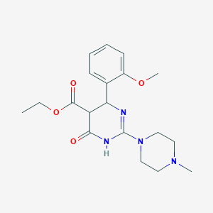 molecular formula C19H26N4O4 B4714601 ethyl 6-(2-methoxyphenyl)-2-(4-methyl-1-piperazinyl)-4-oxo-1,4,5,6-tetrahydro-5-pyrimidinecarboxylate 