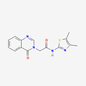 molecular formula C15H14N4O2S B4714627 N-(4,5-dimethyl-1,3-thiazol-2-yl)-2-(4-oxo-3(4H)-quinazolinyl)acetamide 