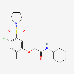 molecular formula C19H27ClN2O4S B4714636 2-[4-chloro-2-methyl-5-(1-pyrrolidinylsulfonyl)phenoxy]-N-cyclohexylacetamide 