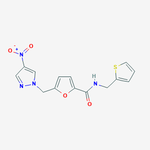 5-[(4-nitro-1H-pyrazol-1-yl)methyl]-N-(2-thienylmethyl)-2-furamide