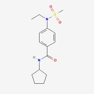 molecular formula C15H22N2O3S B4714648 N-cyclopentyl-4-[ethyl(methylsulfonyl)amino]benzamide 