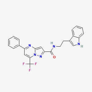 molecular formula C24H18F3N5O B4714658 N-[2-(1H-indol-3-yl)ethyl]-5-phenyl-7-(trifluoromethyl)pyrazolo[1,5-a]pyrimidine-2-carboxamide 