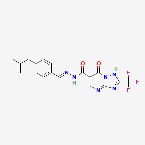 molecular formula C19H19F3N6O2 B4714660 7-hydroxy-N'-[1-(4-isobutylphenyl)ethylidene]-2-(trifluoromethyl)[1,2,4]triazolo[1,5-a]pyrimidine-6-carbohydrazide 