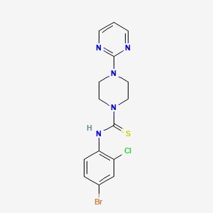 molecular formula C15H15BrClN5S B4714661 N-(4-bromo-2-chlorophenyl)-4-(2-pyrimidinyl)-1-piperazinecarbothioamide 