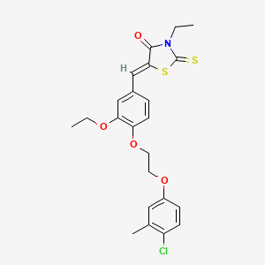 molecular formula C23H24ClNO4S2 B4714664 5-{4-[2-(4-chloro-3-methylphenoxy)ethoxy]-3-ethoxybenzylidene}-3-ethyl-2-thioxo-1,3-thiazolidin-4-one 