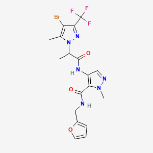 4-({2-[4-bromo-5-methyl-3-(trifluoromethyl)-1H-pyrazol-1-yl]propanoyl}amino)-N-(2-furylmethyl)-1-methyl-1H-pyrazole-5-carboxamide