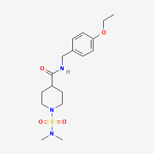 molecular formula C17H27N3O4S B4714679 1-[(dimethylamino)sulfonyl]-N-(4-ethoxybenzyl)-4-piperidinecarboxamide 