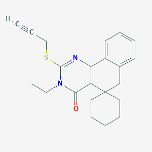 molecular formula C22H24N2OS B471469 3-ethyl-2-(2-propynylsulfanyl)-5,6-dihydrospiro(benzo[h]quinazoline-5,1'-cyclohexane)-4(3H)-one CAS No. 337495-16-6