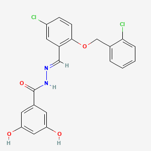 N'-{5-chloro-2-[(2-chlorobenzyl)oxy]benzylidene}-3,5-dihydroxybenzohydrazide