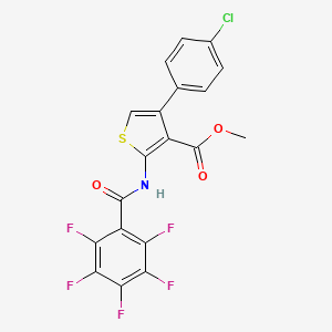 molecular formula C19H9ClF5NO3S B4714733 methyl 4-(4-chlorophenyl)-2-[(pentafluorobenzoyl)amino]-3-thiophenecarboxylate 