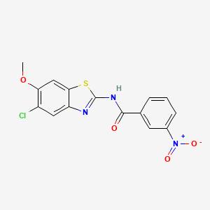 N-(5-chloro-6-methoxy-1,3-benzothiazol-2-yl)-3-nitrobenzamide