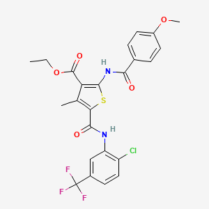 molecular formula C24H20ClF3N2O5S B4714756 ethyl 5-({[2-chloro-5-(trifluoromethyl)phenyl]amino}carbonyl)-2-[(4-methoxybenzoyl)amino]-4-methyl-3-thiophenecarboxylate CAS No. 6069-01-8