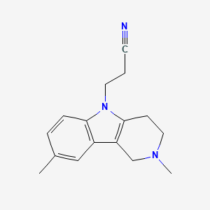 molecular formula C16H19N3 B4714764 3-(2,8-dimethyl-1,2,3,4-tetrahydro-5H-pyrido[4,3-b]indol-5-yl)propanenitrile 