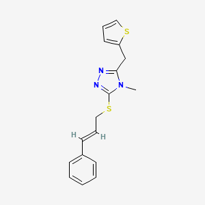 molecular formula C17H17N3S2 B4714767 4-methyl-3-[(3-phenyl-2-propen-1-yl)thio]-5-(2-thienylmethyl)-4H-1,2,4-triazole 