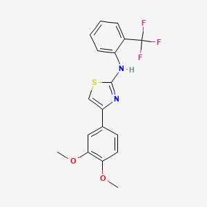 4-(3,4-dimethoxyphenyl)-N-[2-(trifluoromethyl)phenyl]-1,3-thiazol-2-amine