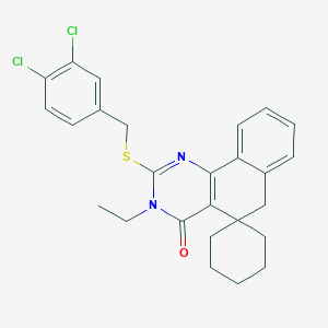 2-[(3,4-dichlorobenzyl)sulfanyl]-3-ethyl-3H-spiro[benzo[h]quinazoline-5,1'-cyclohexan]-4(6H)-one