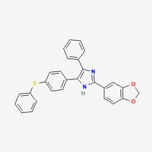 molecular formula C28H20N2O2S B4714791 2-(1,3-benzodioxol-5-yl)-5-phenyl-4-[4-(phenylthio)phenyl]-1H-imidazole 