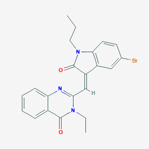 2-[(5-bromo-2-oxo-1-propyl-1,2-dihydro-3H-indol-3-ylidene)methyl]-3-ethyl-4(3H)-quinazolinone