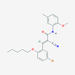 molecular formula C23H25BrN2O3 B4714849 3-[5-bromo-2-(pentyloxy)phenyl]-2-cyano-N-(2-methoxy-5-methylphenyl)acrylamide 