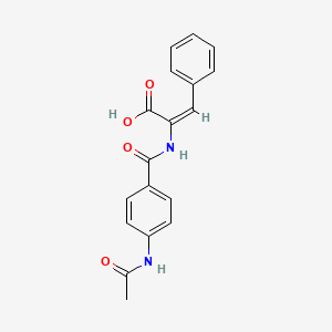 molecular formula C18H16N2O4 B4714869 2-{[4-(acetylamino)benzoyl]amino}-3-phenylacrylic acid 