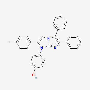 molecular formula C30H23N3O B4714886 4-[2-(4-methylphenyl)-5,6-diphenyl-1H-imidazo[1,2-a]imidazol-1-yl]phenol 