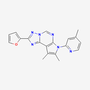 molecular formula C19H16N6O B4714893 2-(2-furyl)-8,9-dimethyl-7-(4-methyl-2-pyridinyl)-7H-pyrrolo[3,2-e][1,2,4]triazolo[1,5-c]pyrimidine 