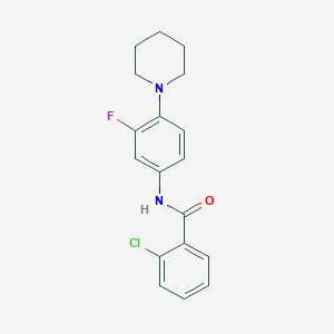 molecular formula C18H18ClFN2O B4714901 2-chloro-N-[3-fluoro-4-(1-piperidinyl)phenyl]benzamide 