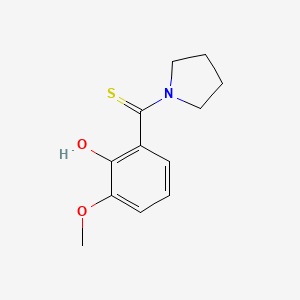 molecular formula C12H15NO2S B4714924 2-methoxy-6-(1-pyrrolidinylcarbonothioyl)phenol 