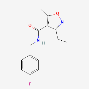 3-ethyl-N-(4-fluorobenzyl)-5-methyl-4-isoxazolecarboxamide