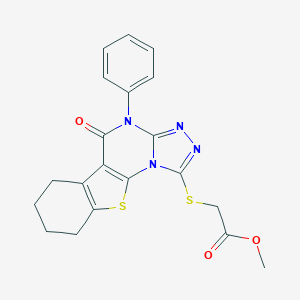 Methyl [(5-oxo-4-phenyl-4,5,6,7,8,9-hexahydro[1]benzothieno[3,2-e][1,2,4]triazolo[4,3-a]pyrimidin-1-yl)sulfanyl]acetate