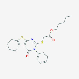 Pentyl [(4-oxo-3-phenyl-3,4,5,6,7,8-hexahydro[1]benzothieno[2,3-d]pyrimidin-2-yl)sulfanyl]acetate