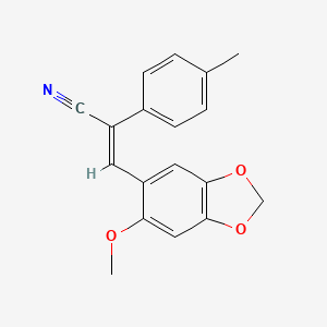 3-(6-methoxy-1,3-benzodioxol-5-yl)-2-(4-methylphenyl)acrylonitrile